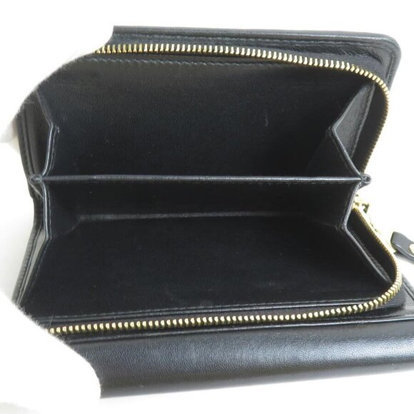 Auth MIUMIU Matelasse Bifold Wallet Black Leather/Goldtone - 55793k - Picture 4 of 8